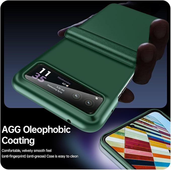 for Motorola Razr 2023 Case, Built-in Screen Protector & Hinge Protection & Ultra Thin Matte PC Shockproof Phone Cover Smartphone Case for Moto Razr 2023 (Green)