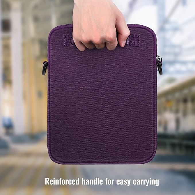 FINTIE 11 Inch Tablet Sleeve Case, Briefcase Shoulder Bag for 11" iPad (A16) 2025, Air M3 M2 2025/2024, 10.9" iPad 10th Gen, 10.9" Air 5/4, Galaxy Tab, Purple