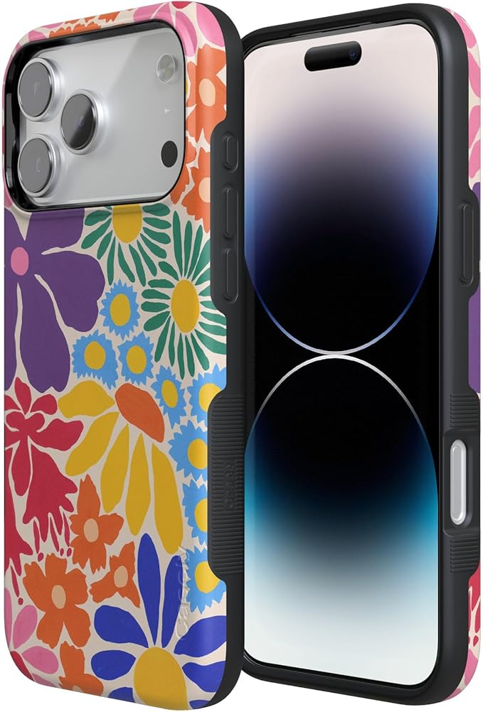 Casely iPhone 17 Pro Case | Flower Patch | Multi-Color Floral | Compatible with MagSafe | Bold Protective Design