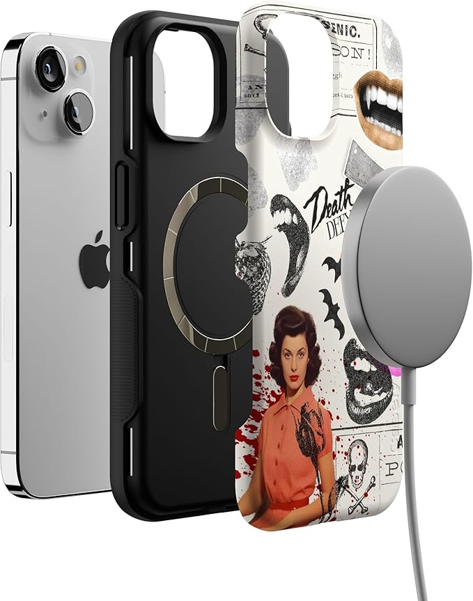 Casely iPhone 14 Case | If You Dare | Horror Collage | Compatible with MagSafe | Bold Protective Design