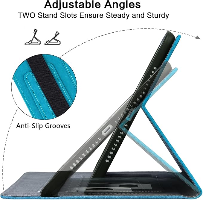 Case for Lenovo Tab M9 9 inch (TB-310FU), Embossed Lace PU Leather Flip Folio Protective Tablet Case with Elastic Band Card Slots Pen Holder, Multi-Angle Viewing Stand Cover - Blue