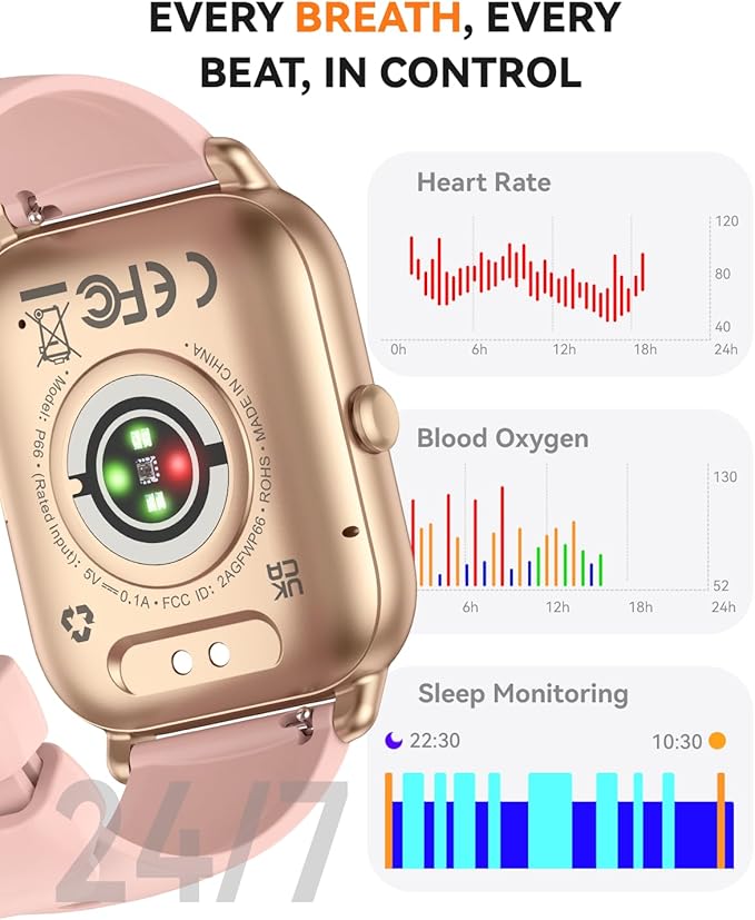 Smart Watches for Men Women(Answer/Make Call), 1.85 inch HD Fitness Tracker Watch with Activity Counter/Sleep Monitor/ 110+ Sports Modes, IP68 Waterproof Smart Watch for Andriod iPhone iOS Compatible