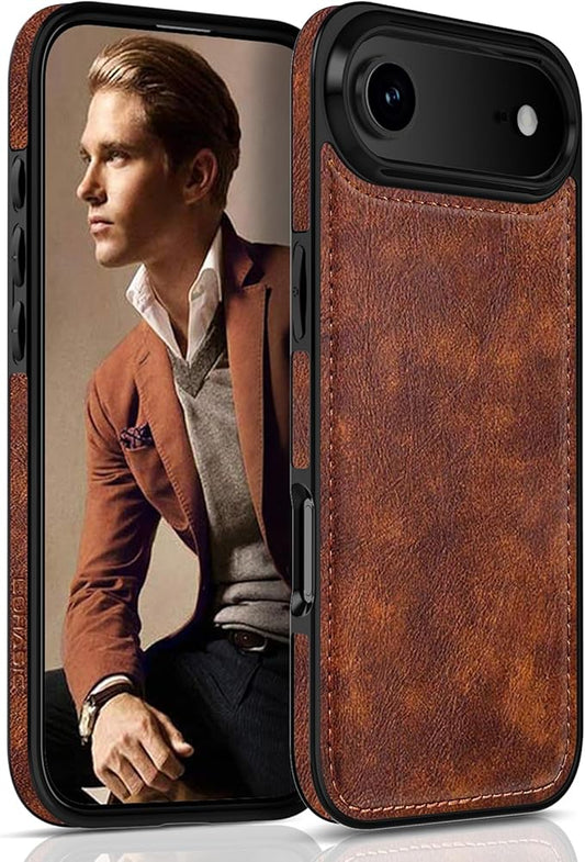 LOHASIC for iPhone 17 Air Case, Vintage Leather Thin Slim Luxury PU Soft Flexible Bumper Non-Slip Grip Protective Cover Men Women Phone Case for iPhone 17 Air 6.5" 2025 - Retro Brown