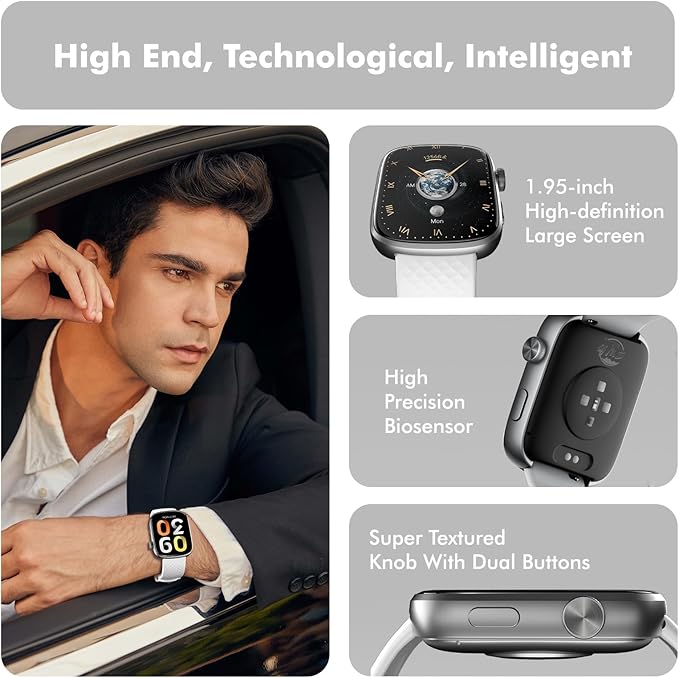 YMS Smart Watch for Women Men - (Answer/Make Calls) Compatible with iOS/Android Phones,3ATM Waterproof,Heart,Rate,Sleep,Pressure,Steps Monitor,100+ Sports Trackers (Gray)