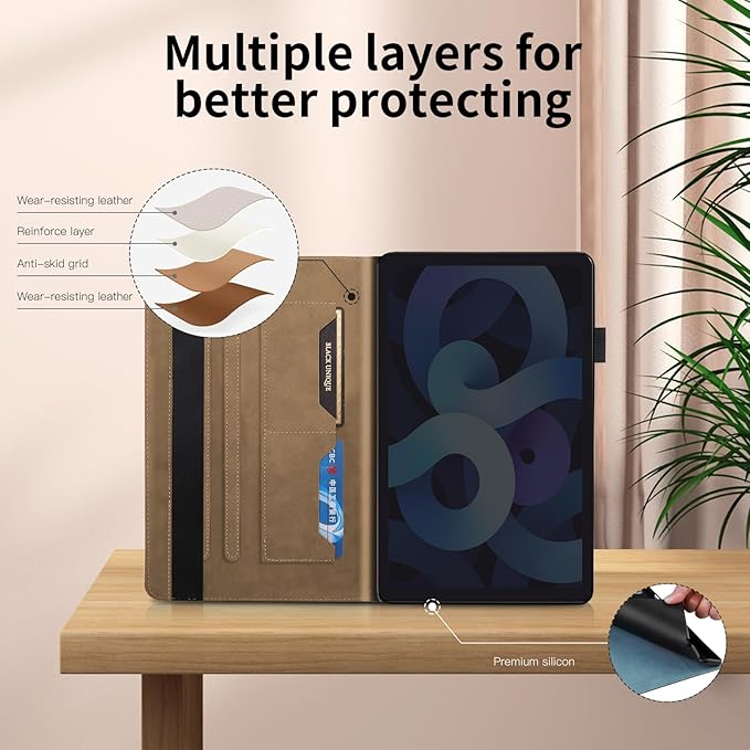 Portfolio Cover for Lenovo Tab M11 / K11, Unique Tree Design with Card Slots, Slim and Lightweight with Magnetic Auto Sleep, Precise Cutouts Case Compatible with Lenovo Tablet M11 TB-330FU Brown