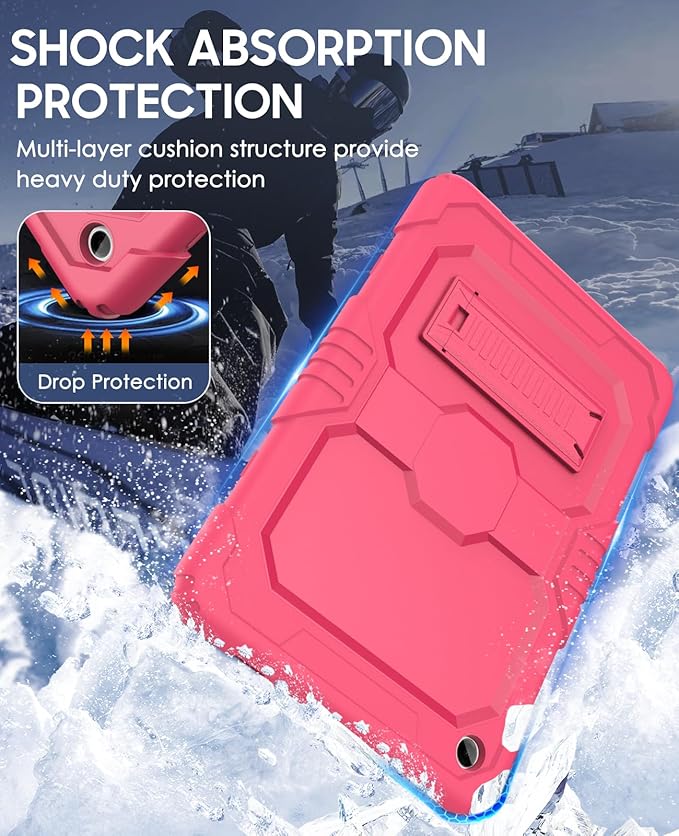 OKP Case for New Samsung Galaxy Tab A9+/ A9 Plus 11 Inch 2023 (SM-X210/X216/X218), Heavy Duty Shockproof Rugged 11" Galaxy A9+ Tablet Protective Cover with Kickstand for Kids Boys Girls, Pink