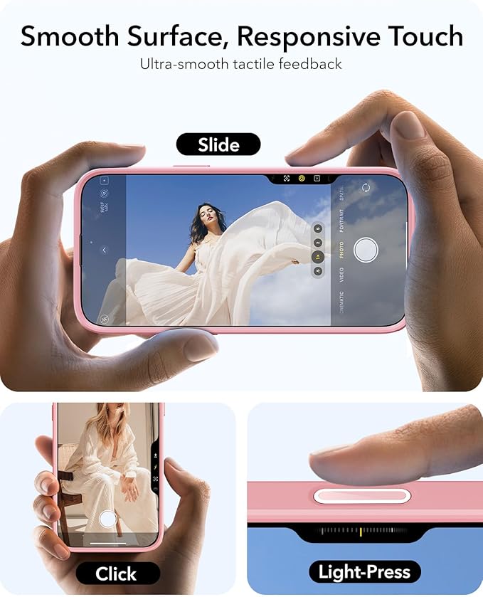 ESR for iPhone 16 Pro Case,Camera Control Button Compatible with MagSafe, Military-Grade Protective Case, Built-in Stash Stand Phone Case, Scratch-Resistant Back Cover, Classic Series, Frosted Pink