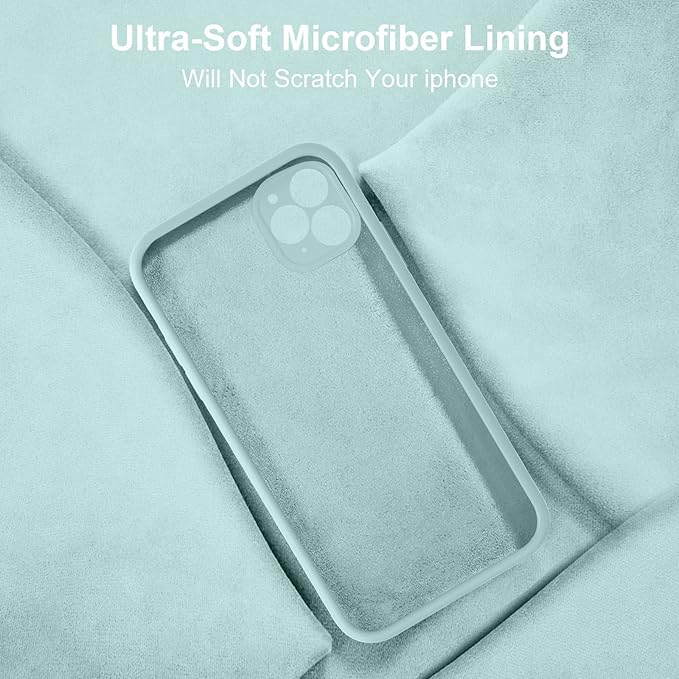 Vooii Compatible with iPhone 11 Pro Case, Upgraded Liquid Silicone with [Flat Edges] [Camera Protection] [Soft Anti-Scratch Microfiber Lining] Phone Case for iPhone 11 Pro 5.8 inch - Mint