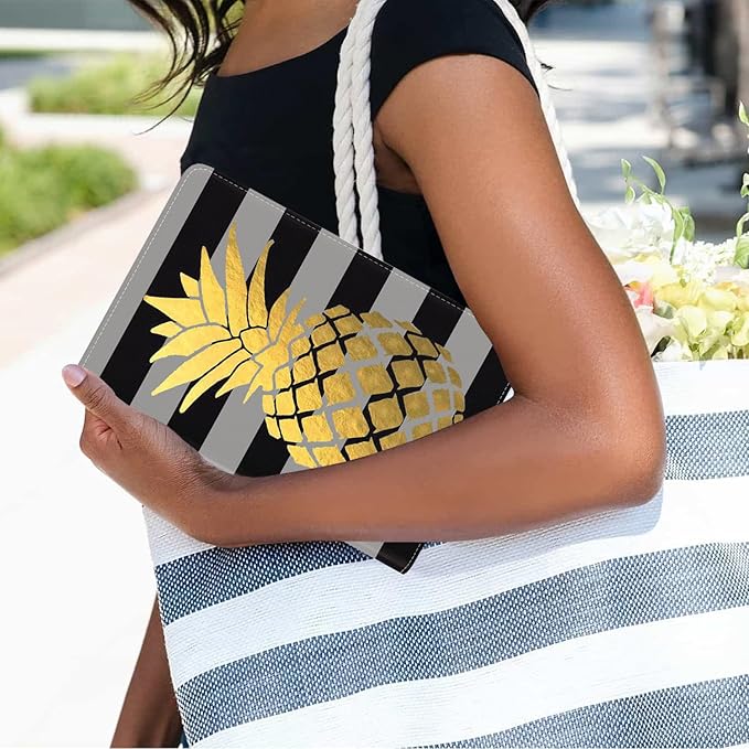 Case for Samsung Galaxy Tab A7 10.4 inch 2022/2020 (SM-T500/T503/T505/T507/T509), Premium PU Leather Stand Folio Cover with Auto Sleep/Wake, Pineapple