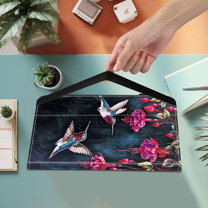 Case for Samsung Galaxy Tab A9 Plus/A9+ 5G 11 Inch 2023 Model (SM-X210/X216/X218),Card Slot PU Leather TPU Case Pen Holder Auto Wake Sleep,Flower Hummingbird