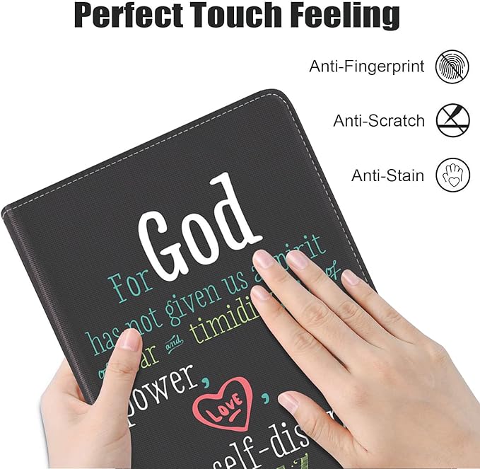 Case for Samsung Galaxy Tab A7 10.4 inch 2022/2020 (SM-T500/T503/T505/T507/T509), Premium PU Leather Stand Folio Cover with Auto Sleep/Wake, Quote Bible Verse 2 Timothy 1:7