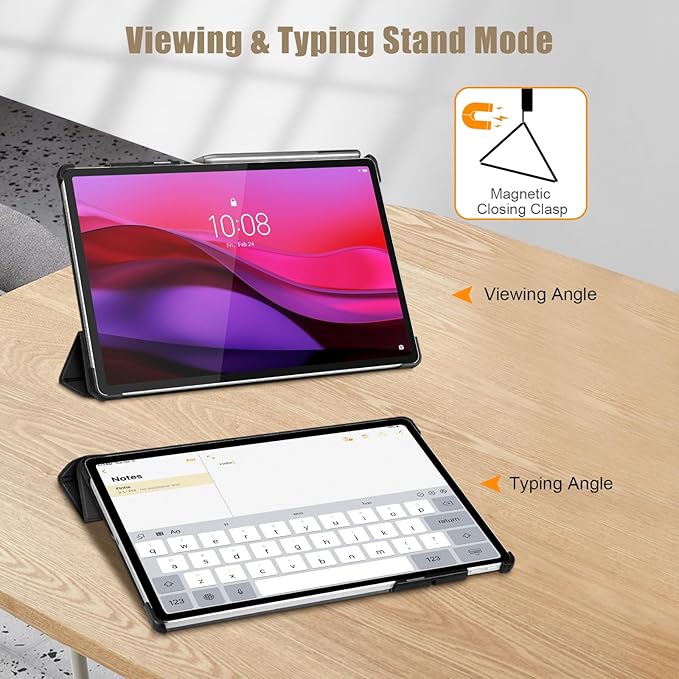 Fintie Case for Lenovo Yoga Pad Pro AI 12.7" TB520FU / Yoga Tab Plus 12.7 inch Tablet, Lightweight Slim Shell Stand with Auto Sleep/Wake, Black