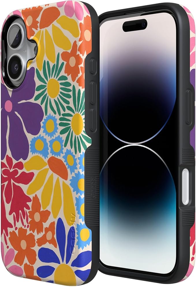 Casely iPhone 17 Case | Flower Patch | Multi-Color Floral | Compatible with MagSafe | Bold Protective Design