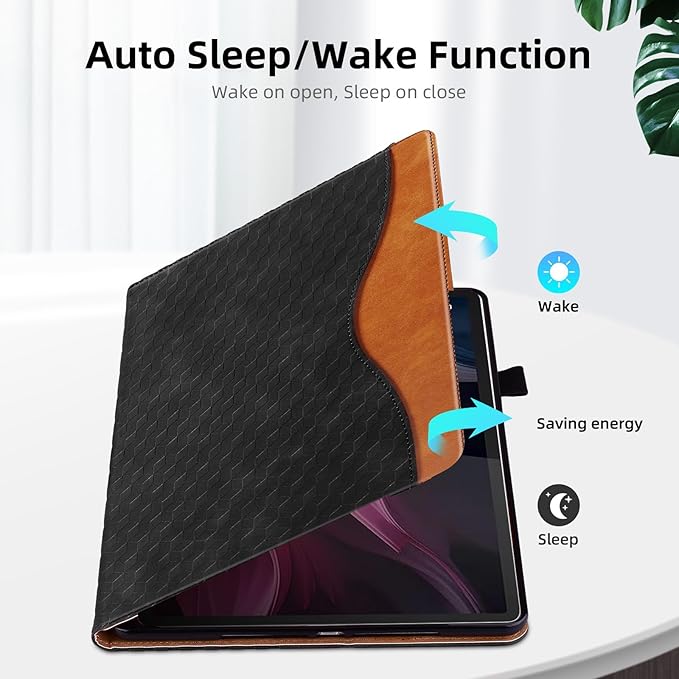 Case for Lenovo Tab K11 Plus 11.45 inch 2024 Released,PU Leather Tablet Folio Case for Lenovo Tab K11 Plus with Card Holder,Multi-Angle Stand - Brown