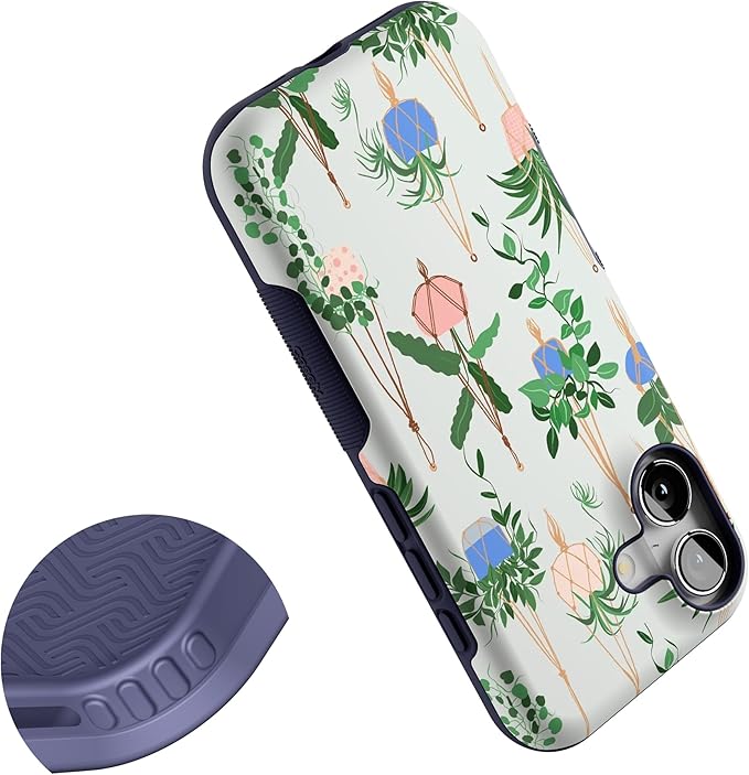 Casely iPhone 17 Case | Hanging Around | Potted Plants Floral | Bold Protective Design | Compatible with MagSafe