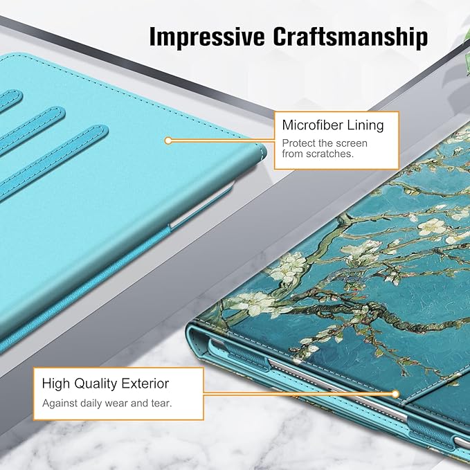 Fintie Case for iPad 9th / 8th / 7th Generation (2021/2020/2019) 10.2 Inch - [Corner Protection] Multi-Angle Viewing Stand Cover with Pocket & Pencil Holder, Auto Sleep Wake, Blossom