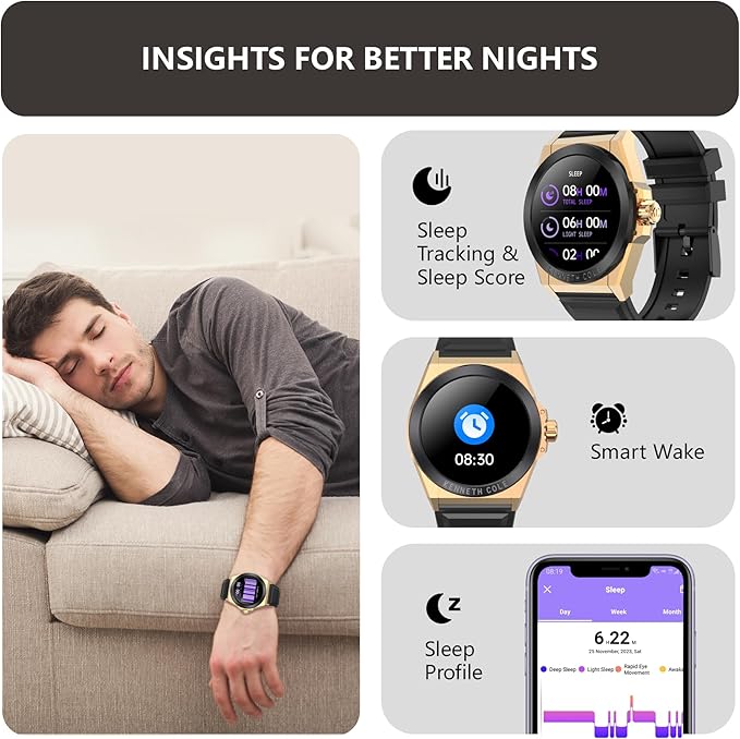 BRIBEJAT Smart Watch for Men, HD 1.32'' Stainless Steel Case Smartwatch, Waterproof Fitness Tracker Pedometer SpO2/Heart Rate/Sleep Monitor, Activity Tracker Compatible with iOS Android Phone