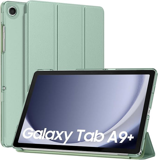 MoKo Case for Galaxy Tab A9+/A9 Plus 11 inch 2023, Slim Stand Protective Smart Cover with Hard PC Translucent Back Shell for Tab A9 Plus Tablet (SM-X210/X216/X218), Auto Wake/Sleep, Agave Green