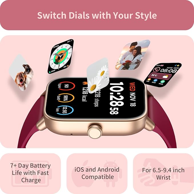 Fitness Tracker, 1.8" Smart Watches with Heart Rate/Blood Oxygen/Sleep Monitor, Alexa Built-in & Answer/Make Calls, Step Counter Fitness Watch with 101+ Sports Mode, IP68 Waterproof for Android iPhone