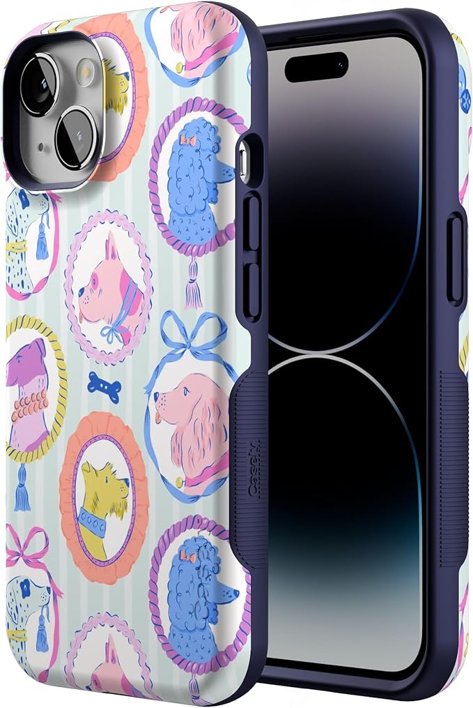 Casely iPhone 14 Case | Chateau Pups | French Dog | Compatible with MagSafe | Bold Protective Design