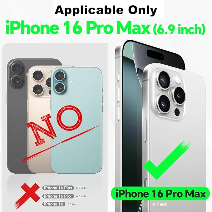 Compatible iPhone 16 Pro Max Wallet Case with Card Holder RFID Blocking PU Leather Doubles as a Wallet Unisex Flip Shockproof Protection with Card Slots Ring Wrist Kickstand Function,Brown