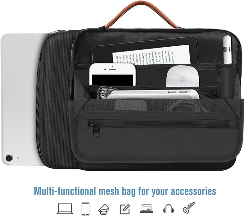 FINPAC 12.9-13 Inch Tablet Laptop Sleeve Case, Briefcase Shoulder Bag for MacBook Pro, MacBook Air, iPad Pro/Air 12.9-13