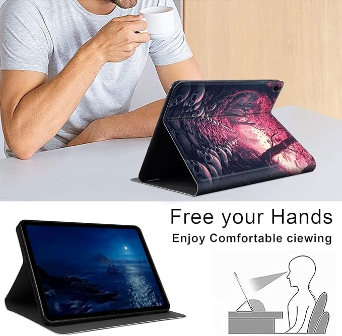 Case for Samsung Galaxy Tab A9+/A9 Plus 11” 2023 Model (SM-X210/X216/X218), Slim PU Leather Stand Cover with Auto Wake/Sleep, Multi-Angle Viewing & Shockproof, Skulls Leading