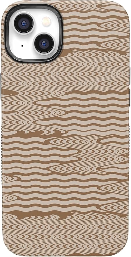Casely iPhone 14 Case | Mocha Ripple | Brown Waves | Compatible with MagSafe | Bold Protective Design
