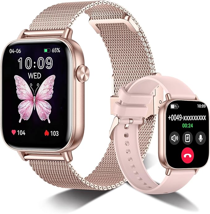 Smart Watch for Women Men, 2025 1.83" HD Smartwatches (Answer/Make Call), IP68 Waterproof Activity Fitness Tracker, Sleep Monitoring, Pedometer, Fitness Watch for Android iOS (Rose Gold)