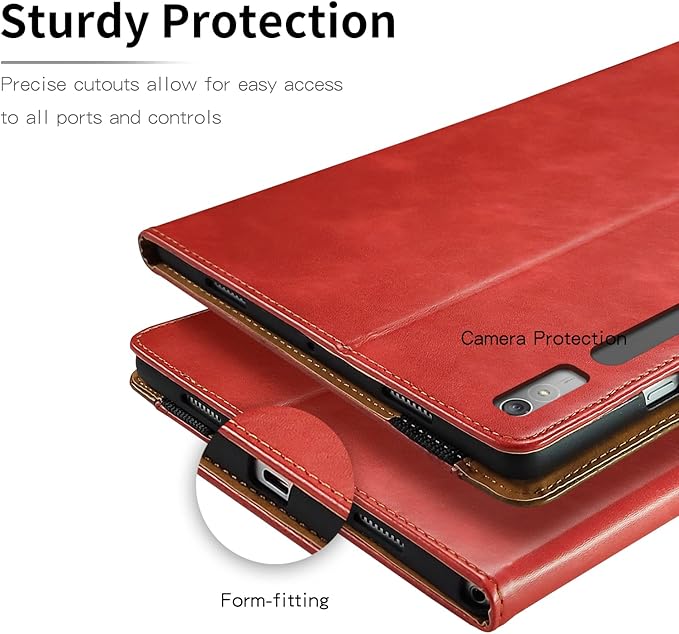 Case for Lenovo Tab P11 Pro 11.2" 2nd Gen 2022 (TB-138FC/TB-132FU) Bussiness Premium PU Leather Stand Folding Folio Cover for Lenovo Pad Pro 2022 Modle Shell Cover 11.2 inch -Red