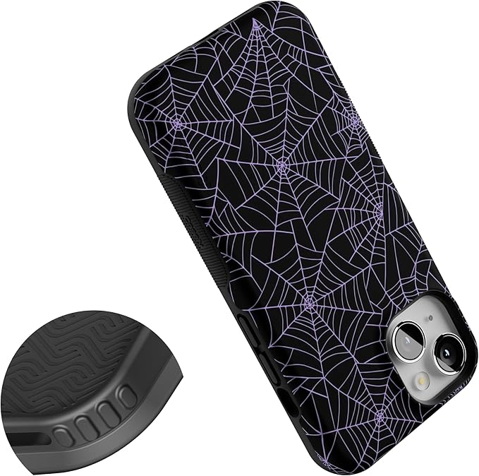 Casely iPhone 14 Case | Midnight Web | Spider Web | Compatible with MagSafe | Bold Protective Design