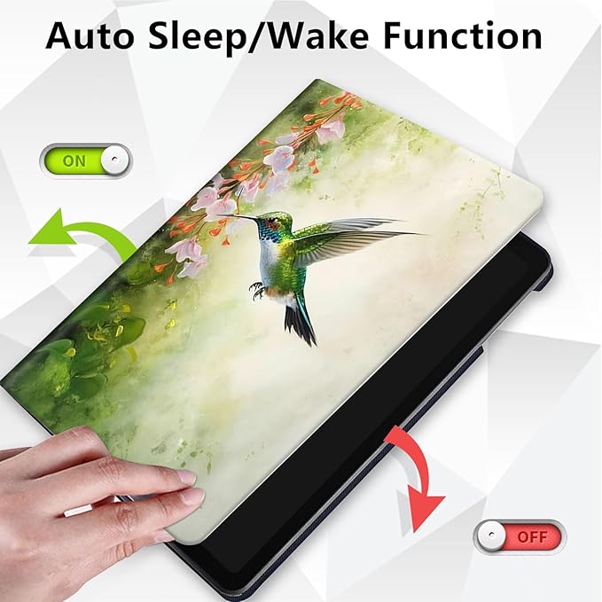 Case for Lenovo Tab P11 Plus Case 2021 (TB-J616F / J616X), 360 Degree Rotating Folding Stand,with Auto Sleep/Wake Case for Lenovo Tab P11 11” 2020 (TB-J606F TB-J606X),Hummingbirds Gather Honey