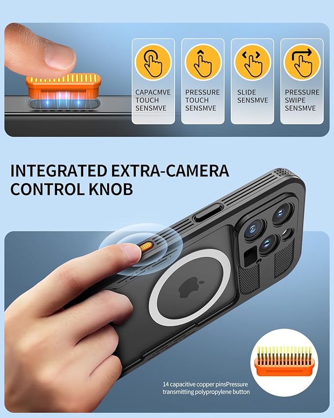 Lanhiem Magnetic for iPhone 16 Pro Max Case, IP68 Waterproof Dustproof Case, [Compatible with Magsafe] [Built-in Screen Protector] Full Body Heavy Duty Rugged Phone Cover 6.9 inch, Black/Clear