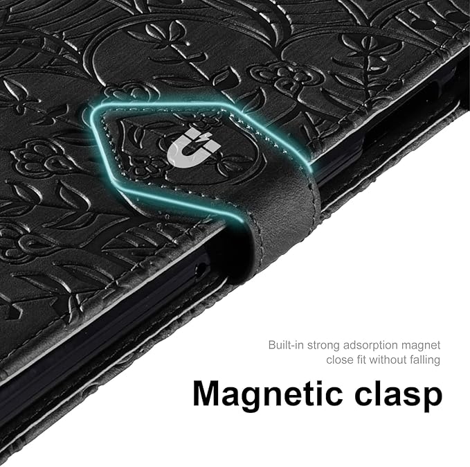 Vine Funda para for Lenovo Tab M11 11 Inch 2024, Soft Touch Premium Faux Leather Made with Card Slots, Water-Proof Precise Cutouts Compatible with Lenovo Tab K11 / M11 TB-330FU/TB-330KU Black