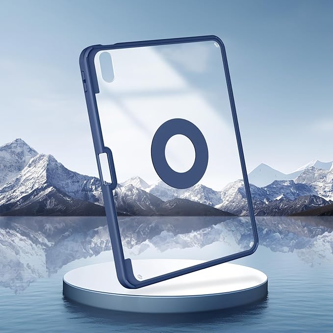 SPARIN Case for iPad A16 11th/10th Generation 2025/2022 (11"/10.9") with Pencil Holder, Magnetic Detachable Hybrid Stand, Portrait/Landscape Angle, Clear Protective Case, Auto Wake/Sleep-Navy Blue