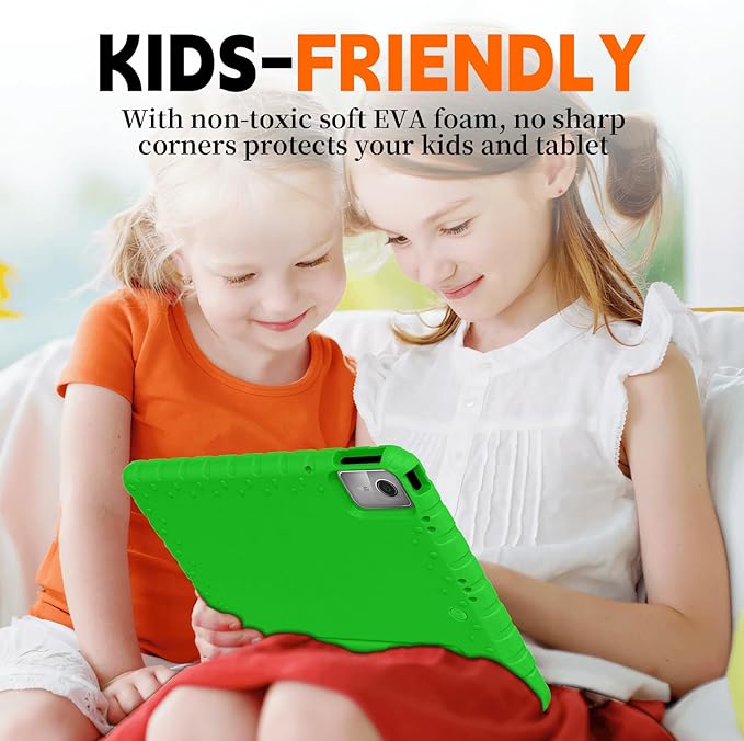 for Lenovo Tab M11 Case with Rotating Handle Stand, New Kids Heavy Duty Shockproof Cover for Lenovo Tab M11/Tab K11 LTE 11" 2024, Green
