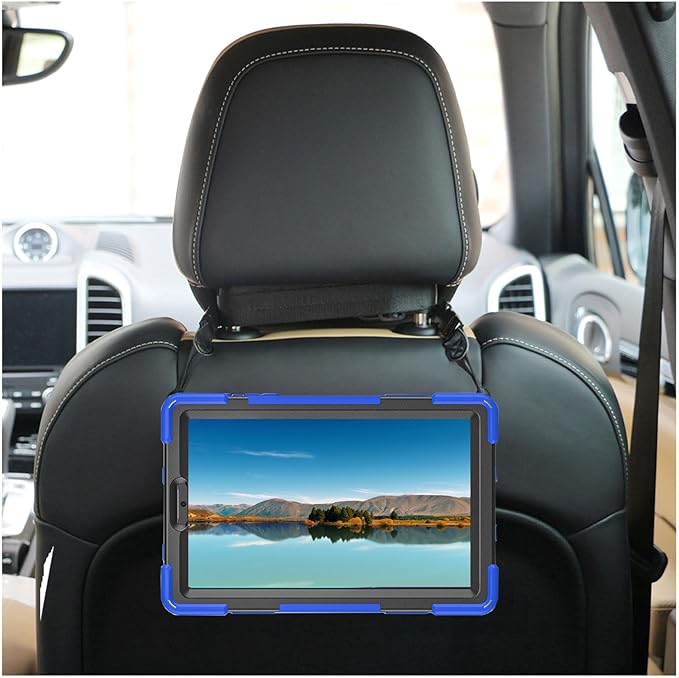 Case for Samsung Galaxy Tab A7 Lite 8.7 2021 (SM-T220/T225/T227),Portable Heavy Duty Dropproof Protective Cover Case with 360 Rotating Stand,Handle & Shoulder Strap,Stylus Pen (New Blue)