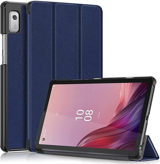 Epicgadget Case for Nook 9" Lenovo Tablet (2024) / Lenovo Tab M9 (TB-310FU, 2023 Released) 9 Inch Display Tablet - Slim Lightweight Trifold Shell Stand Cover Case + 1 Random Stylus (Navy Blue)
