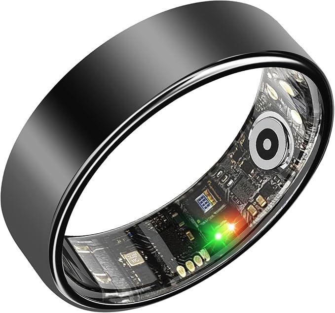 BENIO Ring Gen 2 Smart Ring, Step/Sleep/Blood Oxygen/Heart Rate Tracker for Women Men, Higher Waterproof Rating 5ATM Fitness Tracker,No Subscription Fee,for iPhone and Android (Size 11, Black)