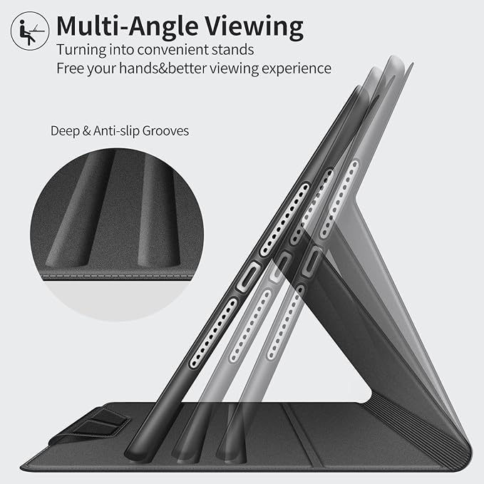 H HOLIMET Case for iPad 9th Generation 10.2 Inch 2021 iPad 8th 7th Generation 2020/2019 with Pencil Holder Vegan Leather Auto Sleep/Wake Smart Shockproof Protective Cover