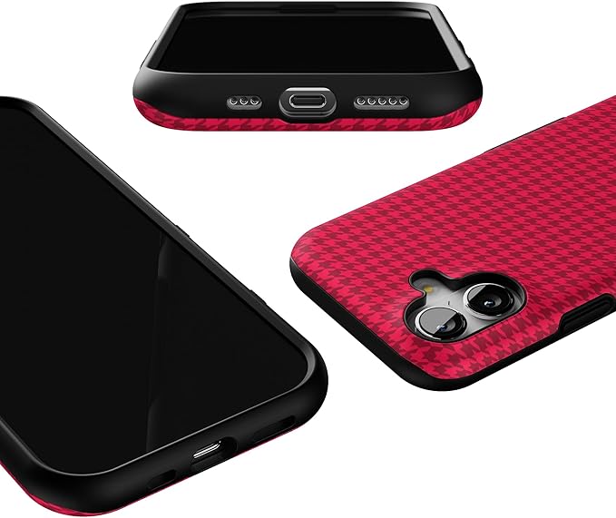 Casely iPhone 17 Case | Best Dressed | Red Houndstooth | Bold Protective Design | Compatible with MagSafe