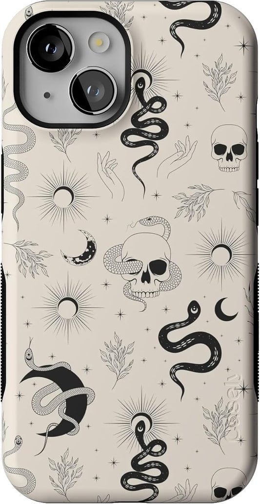 Casely iPhone 14 Case | No Further Explanation | Snakes & Skulls | Compatible with MagSafe | Bold Protective Design