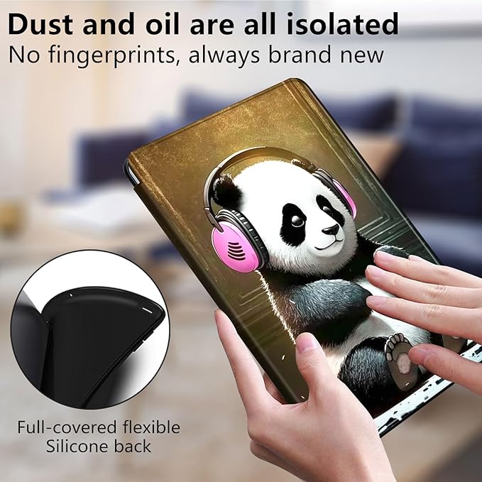 Case for Lenovo Tab P11 Plus Case 2021 (TB-J616F / J616X), 360 Degree Rotating Folding Stand,with Auto Sleep/Wake Case for Lenovo Tab P11 11” 2020 (TB-J606F TB-J606X),Cute Music Panda