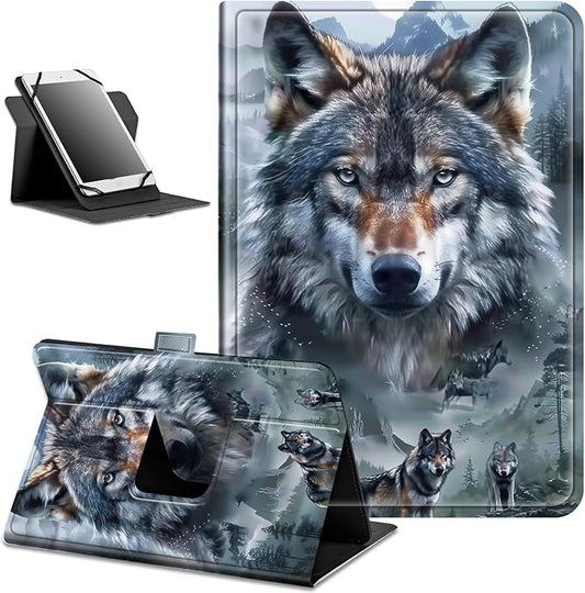 for Walmart Onn 10.4" Tablet Pro 2023 (Model:100110603) Case Dluggs 360 Degree Rotating Smart Protective Stand Cover for Walmart Onn 10.4 Inch Pro Tablet-Realistic Wolf