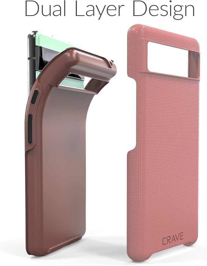 Crave Dual Guard for Google Pixel 6a Case, Shockproof Protection Dual Layer Case for Google Pixel 6a - Blush