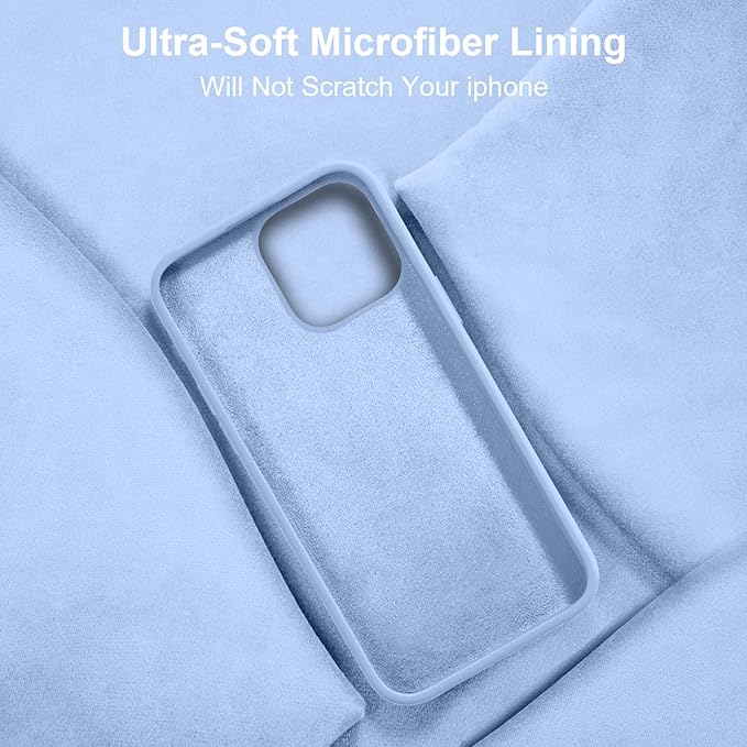 Vooii Compatible with iPhone 14 Case,[Silky Touch Premium Liquid Silicone] [Soft Anti-Scratch Microfiber Lining], Ultra Slim Shockproof Protective Case for iPhone 14 - Light Blue