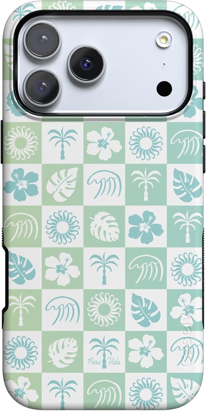 Casely iPhone 17 Pro Case | Coastal Checkers | Pura Vida | Compatible with MagSafe | Bold Protective Design