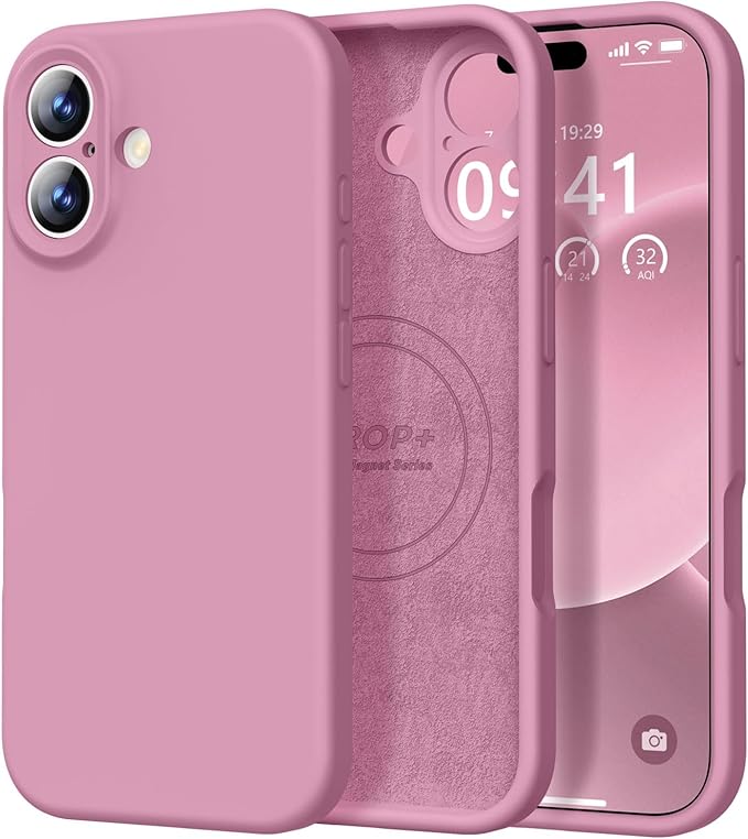 Vooii Magnetic Compatible with iPhone 17 Case (Compatible with Magsafe) (Upgraded Camera Protection) Liquid Silicone Shockproof Full Body Protective Phone Cover for Women Men, Lavender Purple, 6.3"