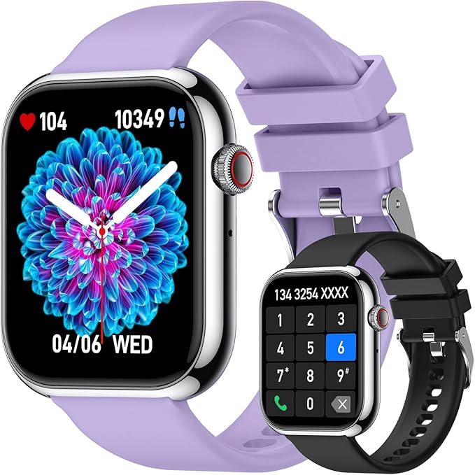 Smart Watch for Men Women Fitness: Waterproof Make/Answer Call Smart Watches for Men Digital Mens watches Step Tracker Smartwatch Android Phones iPhone Samsung Compatible Heart Rate Monitor Purple