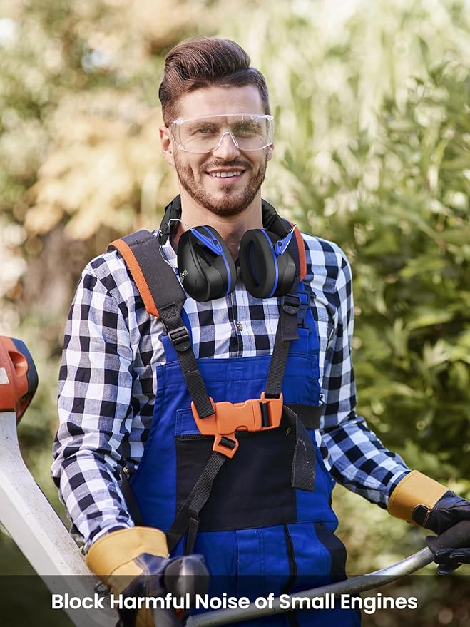 Dr.meter Noise Reduction Ear Muffs, 31dB SNR Ear Protection Safety Earmuffs, Noise Cancelling Headphones Hearing Protection for Gun Range, Yard Work, Mowing, Monster Truck and Firework